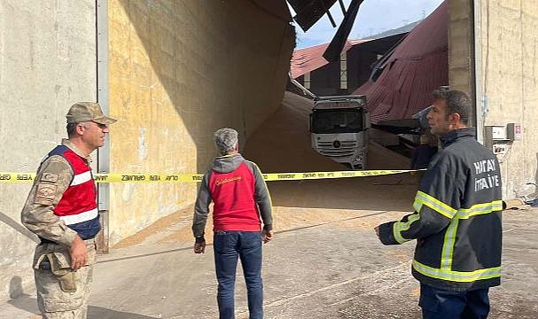 Hububat deposunun çatısı çöktü: 1 ölü, 1 yaralı