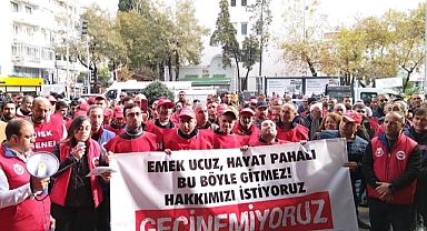 Karşıyaka Belediyesi çalışanlarından eksik maaş protestosu