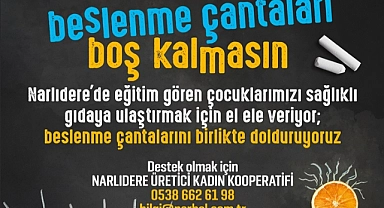 Narlıdere’de Beslenme Çantaları Boş Kalmayacak