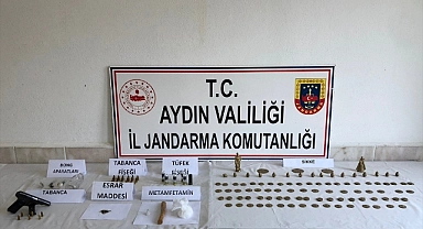 Aydın'da uyuşturucu operasyonunda tarihi eser ele geçirildi