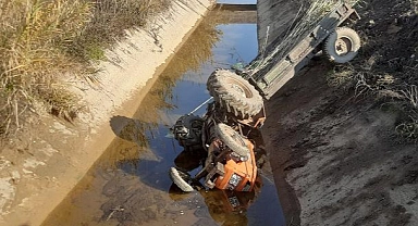 Traktör sulama kanalına devrildi: 1 ölü