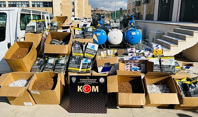 Afyonkarahisar'da 43 bin 800 kaçak makaron ele geçirildi