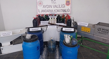 Aydın'da 380 litre kaçak içki ele geçirildi