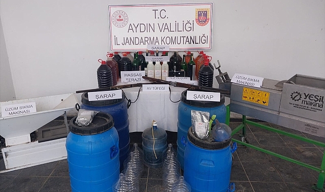 Aydın'da 380 litre kaçak içki ele geçirildi