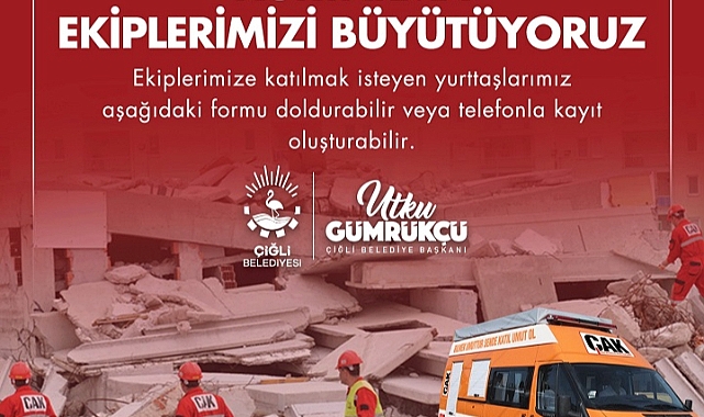 Çiğli Belediyesi Mahalle Arama Kurtarma Ekibine Yeni Gönüllüler Arıyor