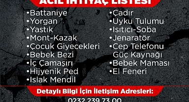 Narlıdere’den Deprem Bölgesi İçin Yardım Kampanyası