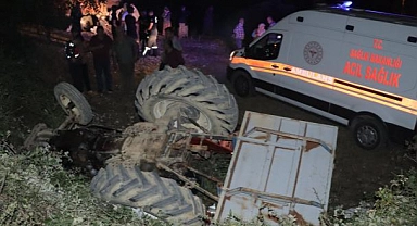 Aydın'da devrilen traktörün sürücüsü hayatını kaybetti