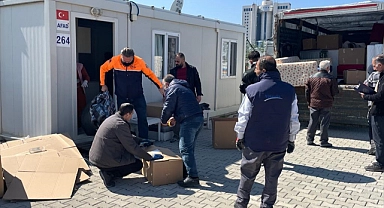 Depremzedeleri ağırlayacak İzmir'deki konteyner kentte hazırlıklar sürüyor