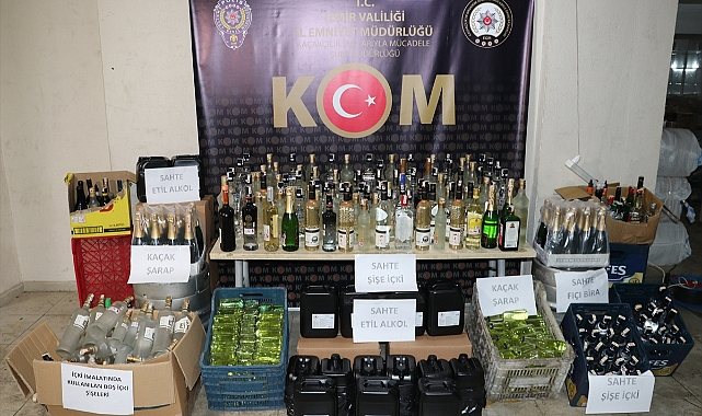 İzmir'de eğlence mekanlarına sahte içki satan 11 şüpheli yakalandı