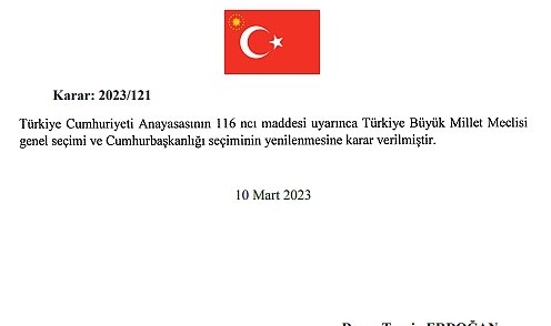 Seçim kararı Resmi Gazete'de yayımlandı