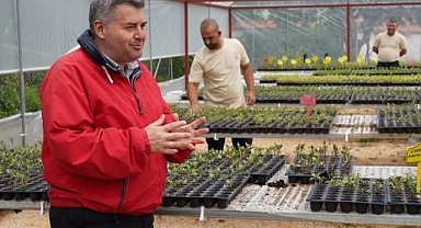 Başkan Oran yerel üreticilere fidan dağıttı