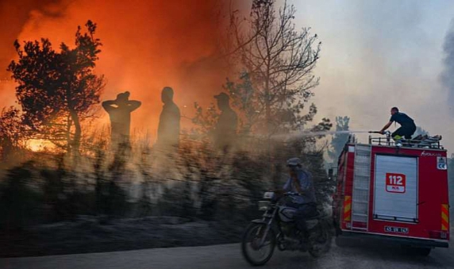 İzmir'in Kınık ilçesinde yangın devam ediyor