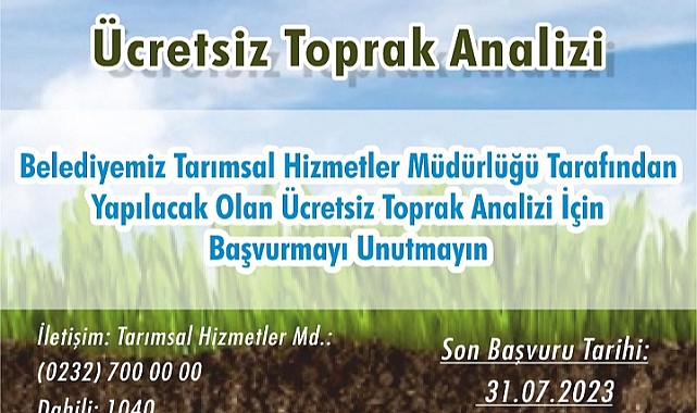 Menderes’te Ücretsiz Toprak Analizi