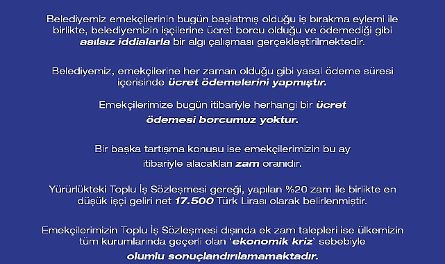 Buca Belediyesi'nden iddialar ile ilgili açıklama