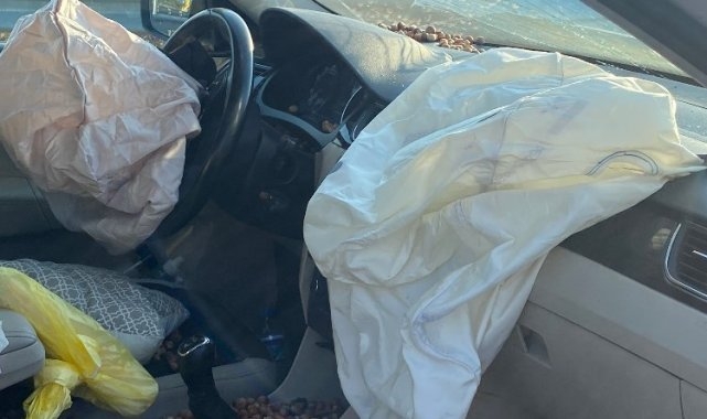 Düzce'de trafik kazası... Hava yastıkları kurtardı