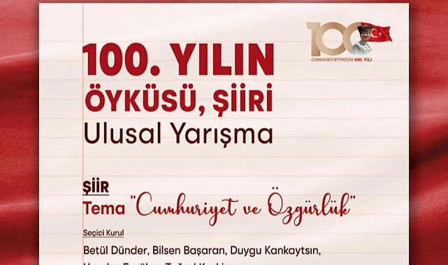 “100. Yılın Öyküsü, Şiiri” yarışmasına başvurular başladı