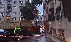 Konak Belediyesi ekipleri fırtınadan yıkılan ağaca müdahale etti