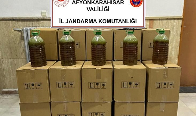 Afyonkarahisar'da 650 litre sahte zeytinyağı ele geçirildi