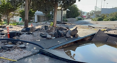 Bodrum'da içme suyu isale hattı patladı