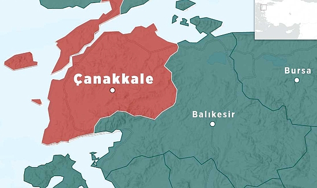 Çanakkale'de 4,9 büyüklüğünde deprem.İzmir'de de hissedildi