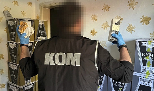 İzmir'de 10 milyon 833 bin 200 makaron ele geçirildi