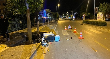 Motosikletin ağaca çarpması sonucu 1 kişi öldü