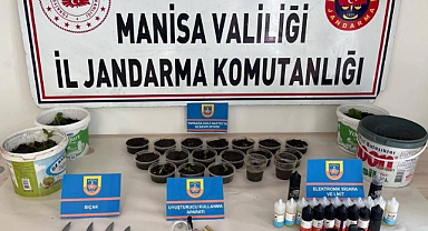 Salihli'de evinde uyuşturucu yetiştiren kişi gözaltına alındı