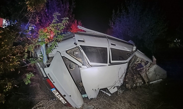 Şarampole devrilen otomobildeki 1 kişi öldü, 2 kişi yaralandı