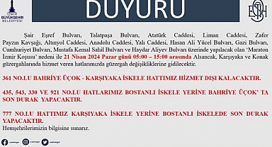 Toplu ulaşıma Maraton İzmir ayarı