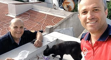 Bacaya düşen kedi yavrusunu kurtardılar