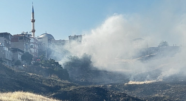 Karşıyaka'da otluk alandaki yangın söndürüldü