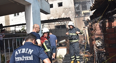 Aydın'da depoda çıkan yangında 3 ev hasar gördü
