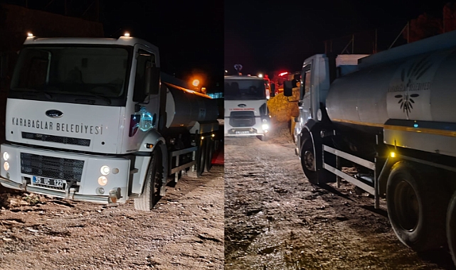 Karabağlar Belediyesi tüm ekipleriyle yangın için seferber oldu