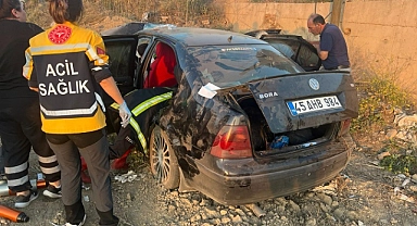Şarampole devrilen otomobildeki 1 kişi öldü