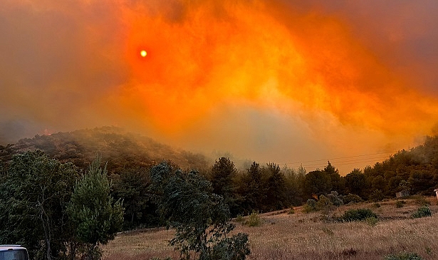 Selçuk ilçesinde orman yangını büyüyor
