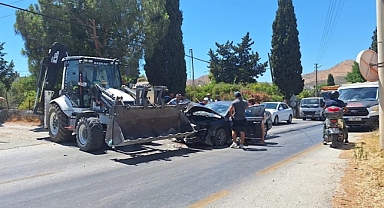 Bodrum'da kepçeyle çarpışan otomobilin sürücüsü hayatını kaybetti
