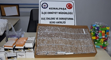 Kemalpaşa'daki kaçak sigara operasyonunda 3 gözaltı