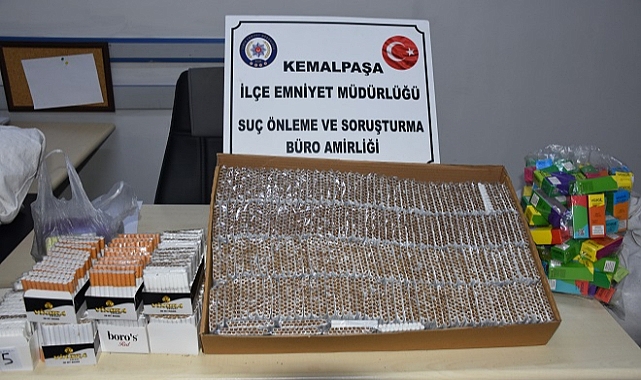 Kemalpaşa'daki kaçak sigara operasyonunda 3 gözaltı
