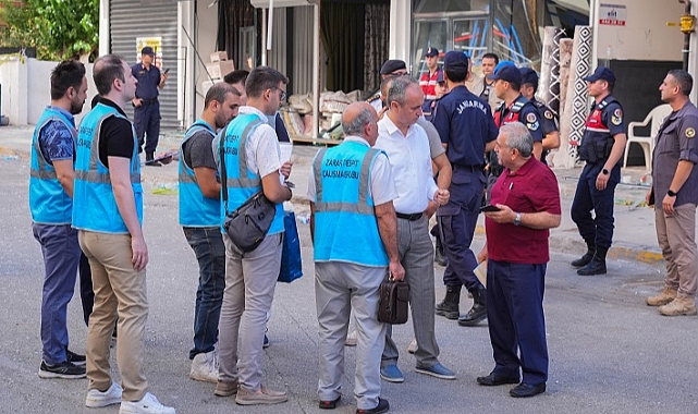 Patlamanın olduğu sokakta zarar tespit çalışmalarına başlandı