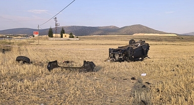 Şarampole devrilen otomobildeki 1 kişi öldü