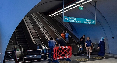 Üçyol Metro İstasyonu’ndaki yürüyen merdivenlere detaylı kontrol ve inceleme