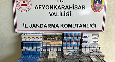 Afyonkarahisar'da kaçak sigara satan şüpheli yakalandı