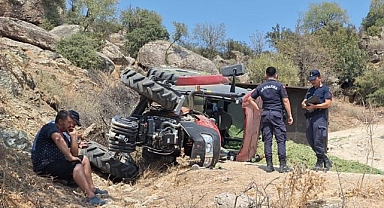 Aydın'da devrilen traktörün sürücüsü hayatını kaybetti