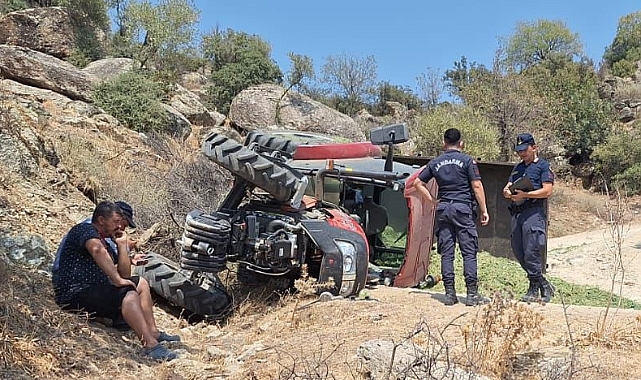 Aydın'da devrilen traktörün sürücüsü hayatını kaybetti