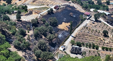 İzmir’de yanan alanlar dronla görüntülendi