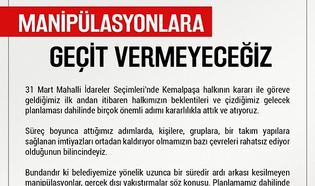 Manipülasyonlara Geçit Vermeyeceğiz
