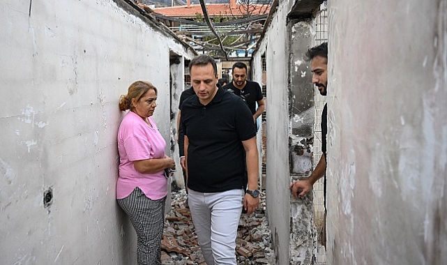 Bornova Belediyesi’nden yangın mağduru aileye destek