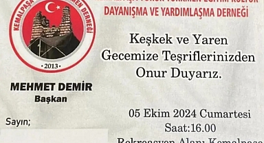 Kemalpaşa Yörük Türkmen Derneği'nin Keşkek ve Yaren Gecesi