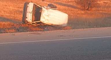 Şarampole devrilen panelvanın sürücüsü öldü