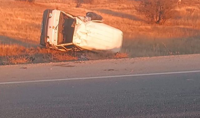 Şarampole devrilen panelvanın sürücüsü öldü